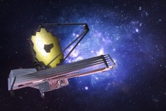 James Webb space telescope in deep space research far galaxies.